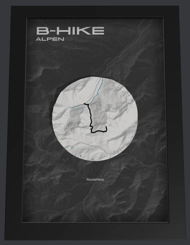 RoutePiece – 3D-gedrucktes Streckenposter aus GPX-Datei, Beispielansicht